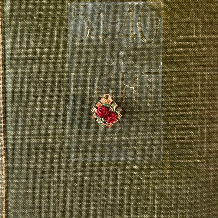Gold Floral Enamel Pendants