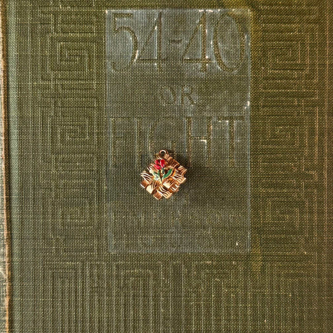 Gold Floral Enamel Pendants