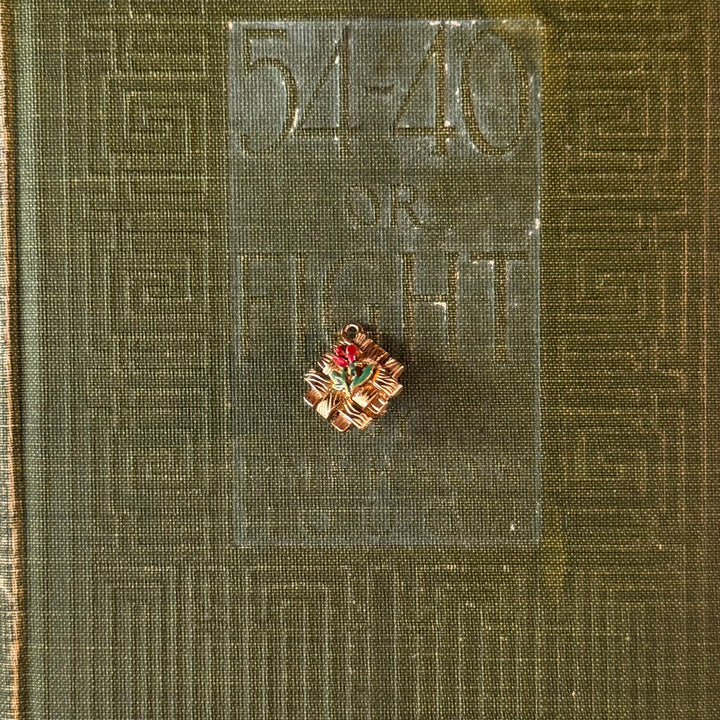 Gold Floral Enamel Pendants