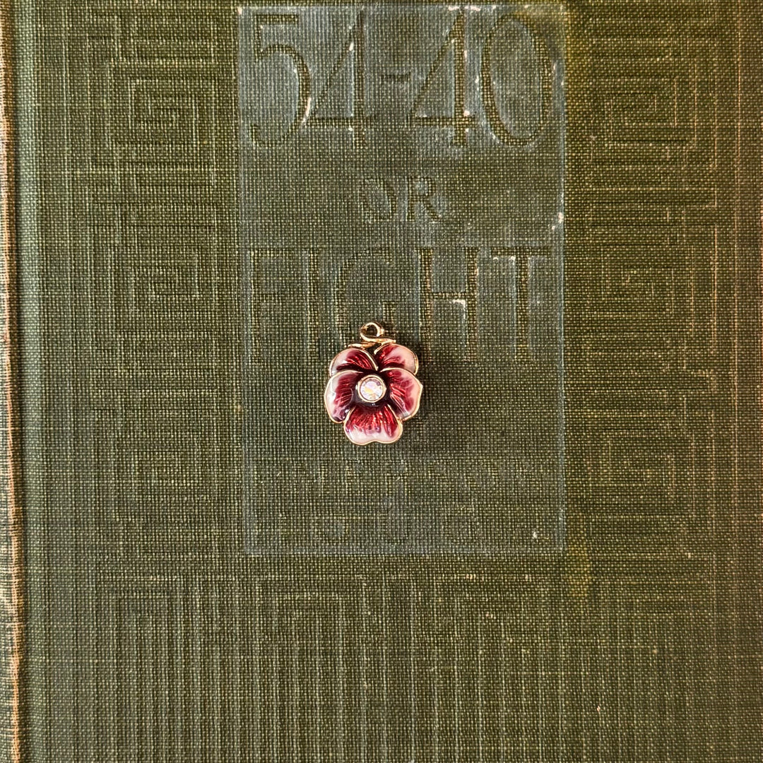 Gold Floral Enamel Pendants