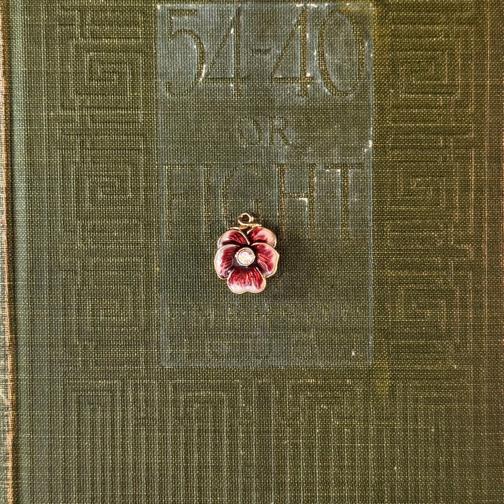 Gold Floral Enamel Pendants