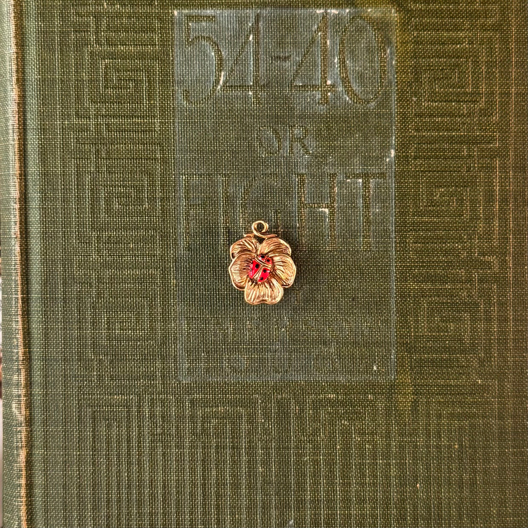 Gold Floral Enamel Pendants