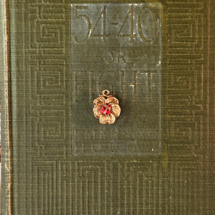 Gold Floral Enamel Pendants