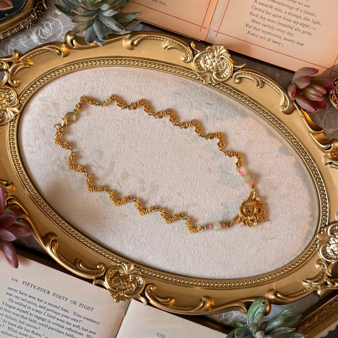 Gold Rose Necklace