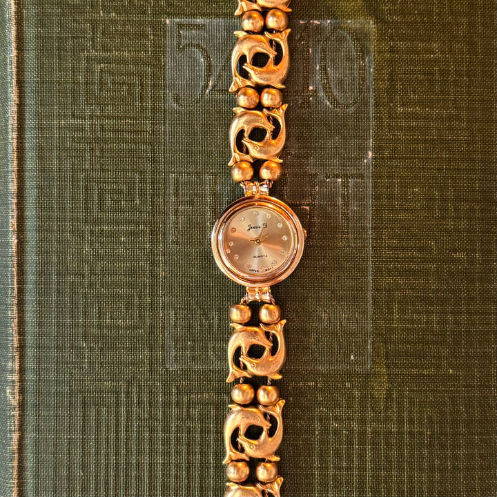 Repurposed Gold Dolphin Charm Watch