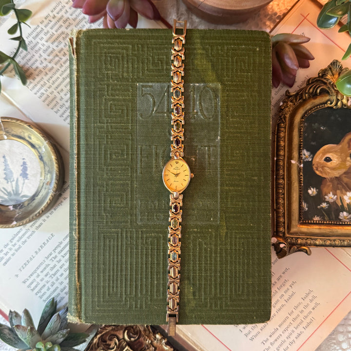 Gold Jules Jurgensen Watch with Genuine Gemstones