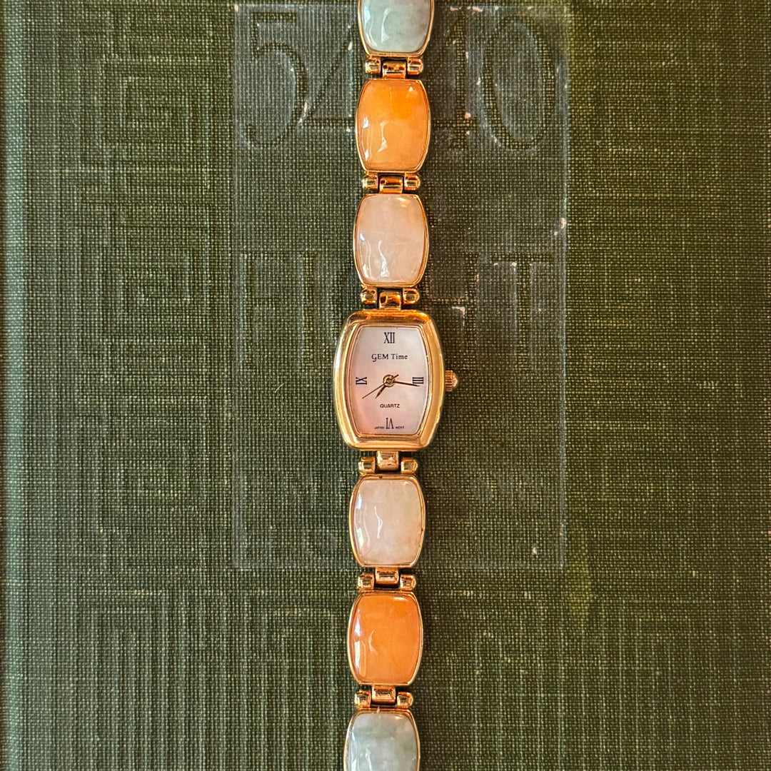 Gold Watch with Cabochon Stones