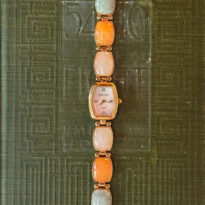 Gold Watch with Cabochon Stones