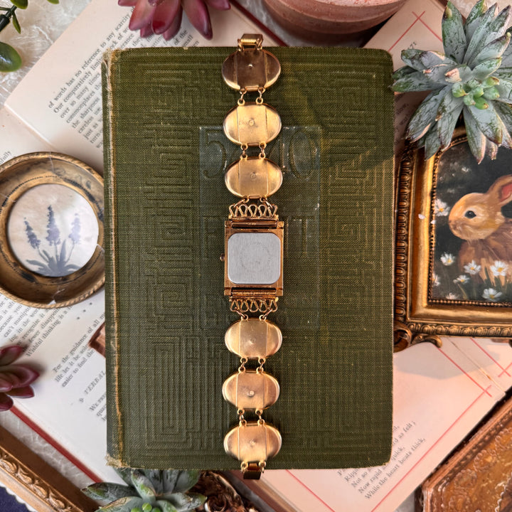 Repurposed Gold Floral Enamel Watch