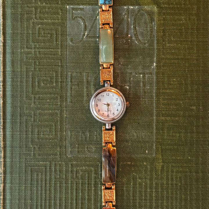 Gold Watch with Genuine Stones