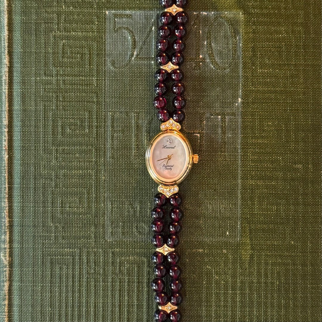 Gold Watch with Beads