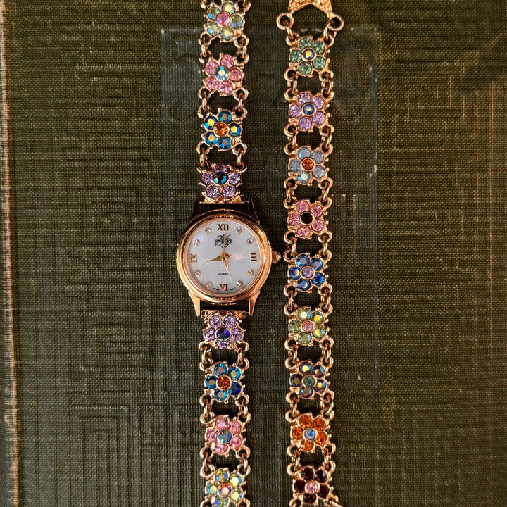 Extremely Rare Gold Kirks Folly Watch with Matching Bracelet