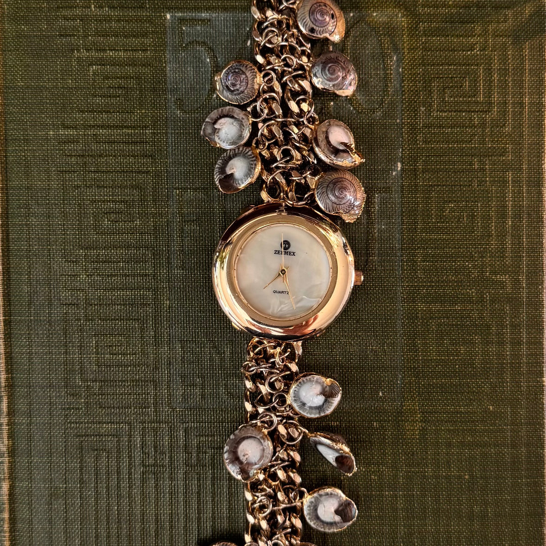 Gold Shell Charm Watch
