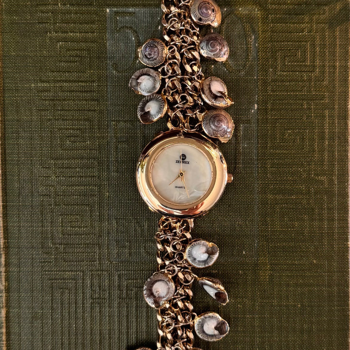 Gold Shell Charm Watch