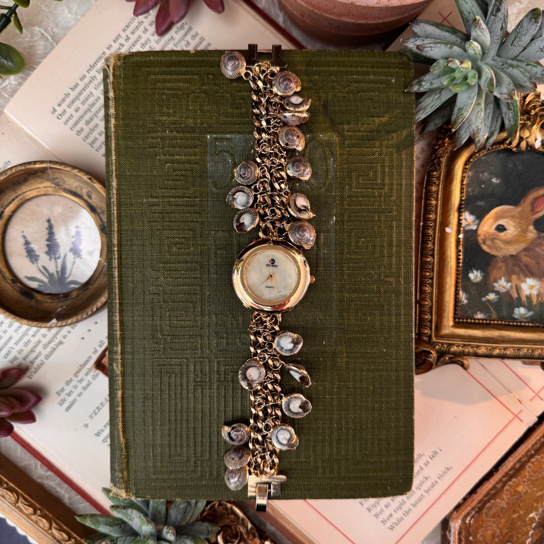 Gold Shell Charm Watch