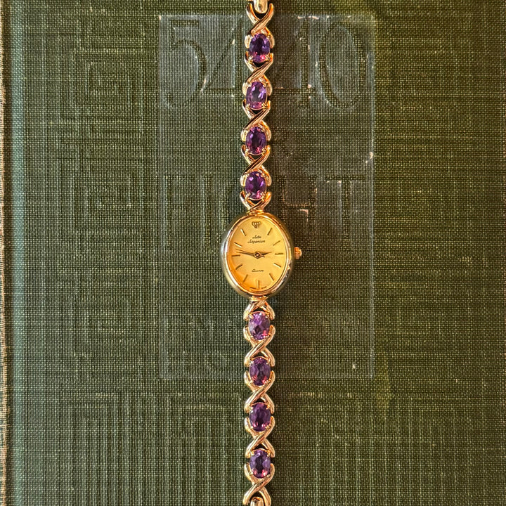Gold Jules Jurgensen Watch with Genuine Gemstones