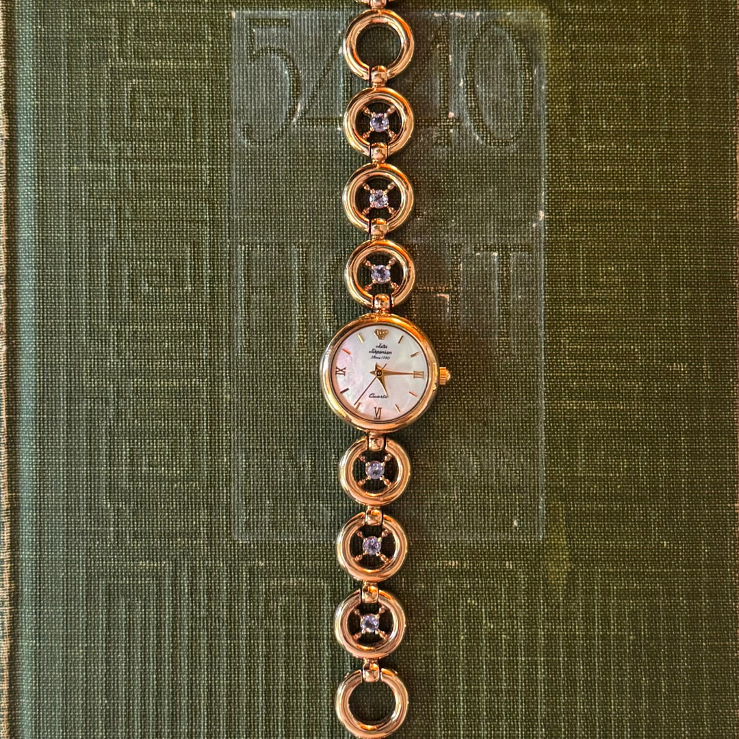 Gold Jules Jurgensen Watch with Genuine Stones