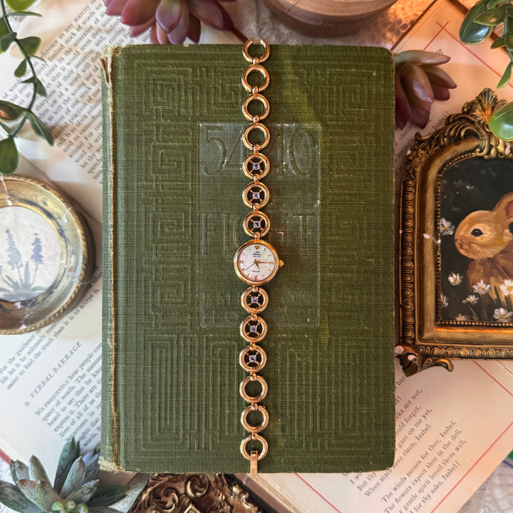 Gold Jules Jurgensen Watch with Genuine Stones