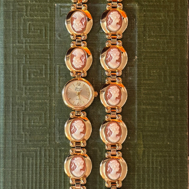 Gold Cameo Watch with Matching Bracelet