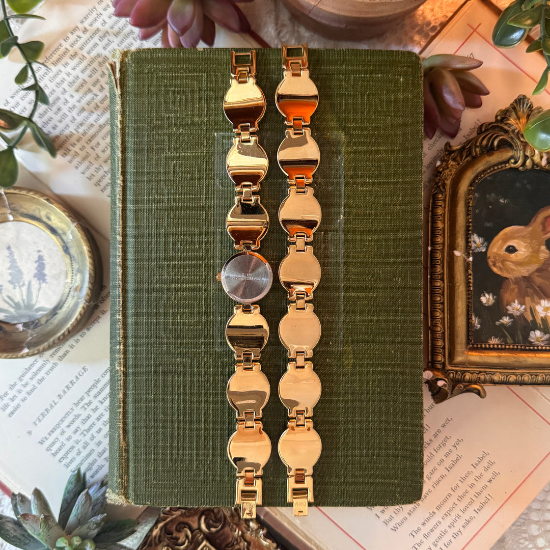 Gold Cameo Watch with Matching Bracelet