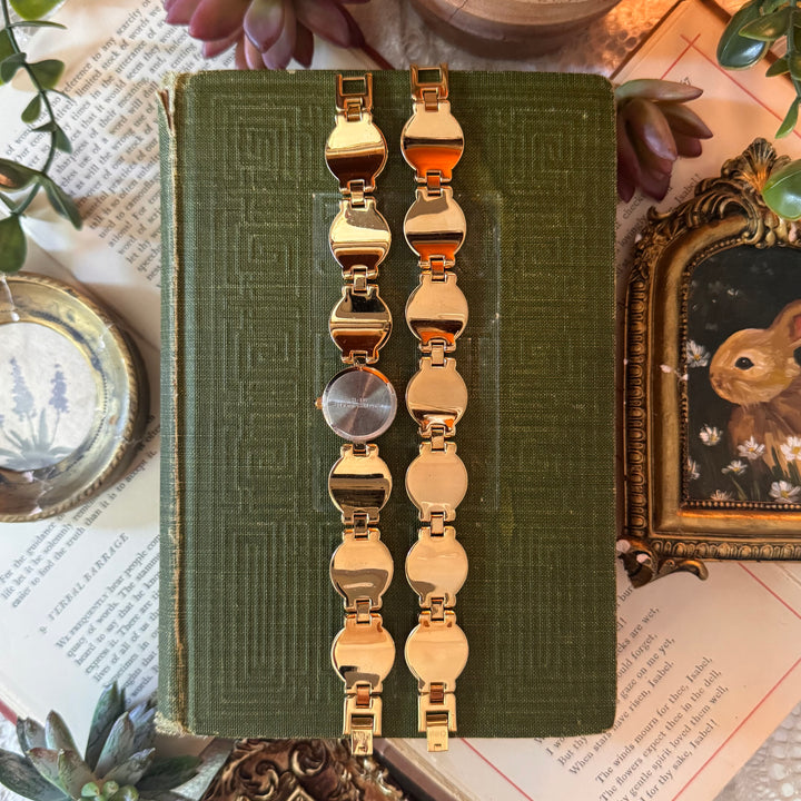 Gold Cameo Watch with Matching Bracelet