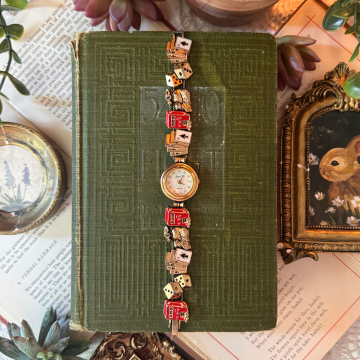 Repurposed Gold Casino Charm Watch