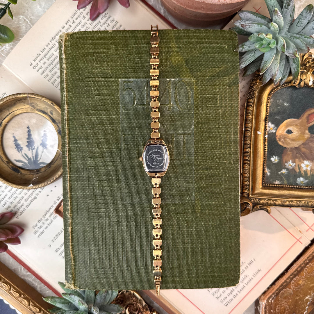 Gold Watch with Multicolored Stones