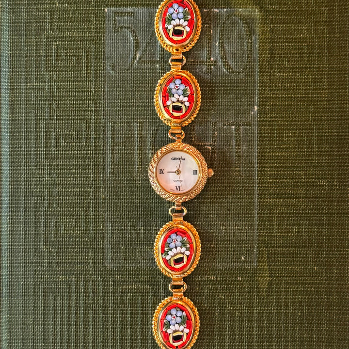Repurposed Gold Italian Micro Mosaic Watch