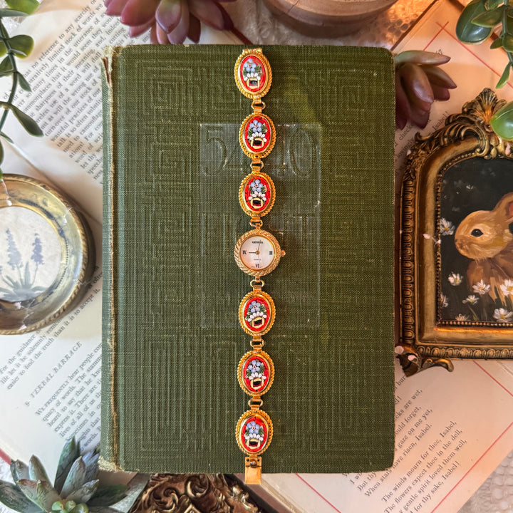 Repurposed Gold Italian Micro Mosaic Watch