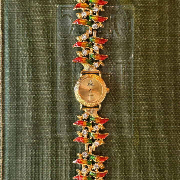 Gold Multicolored Leaf Watch