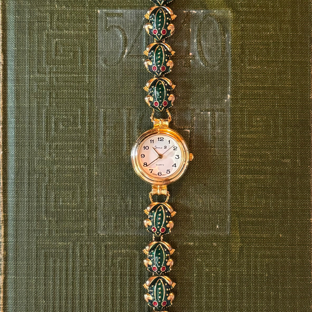 Repurposed Gold Frog Charm Watch