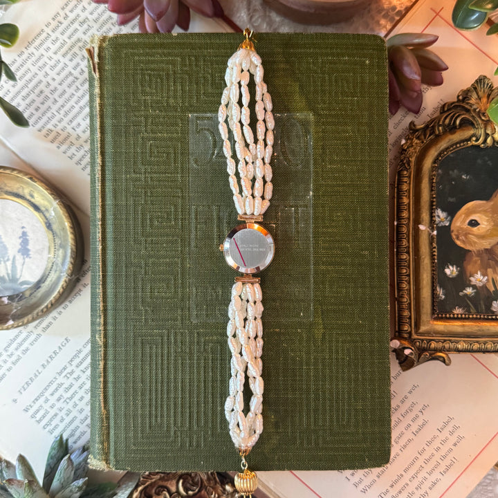 Gold Rice Bead Pearl Watch