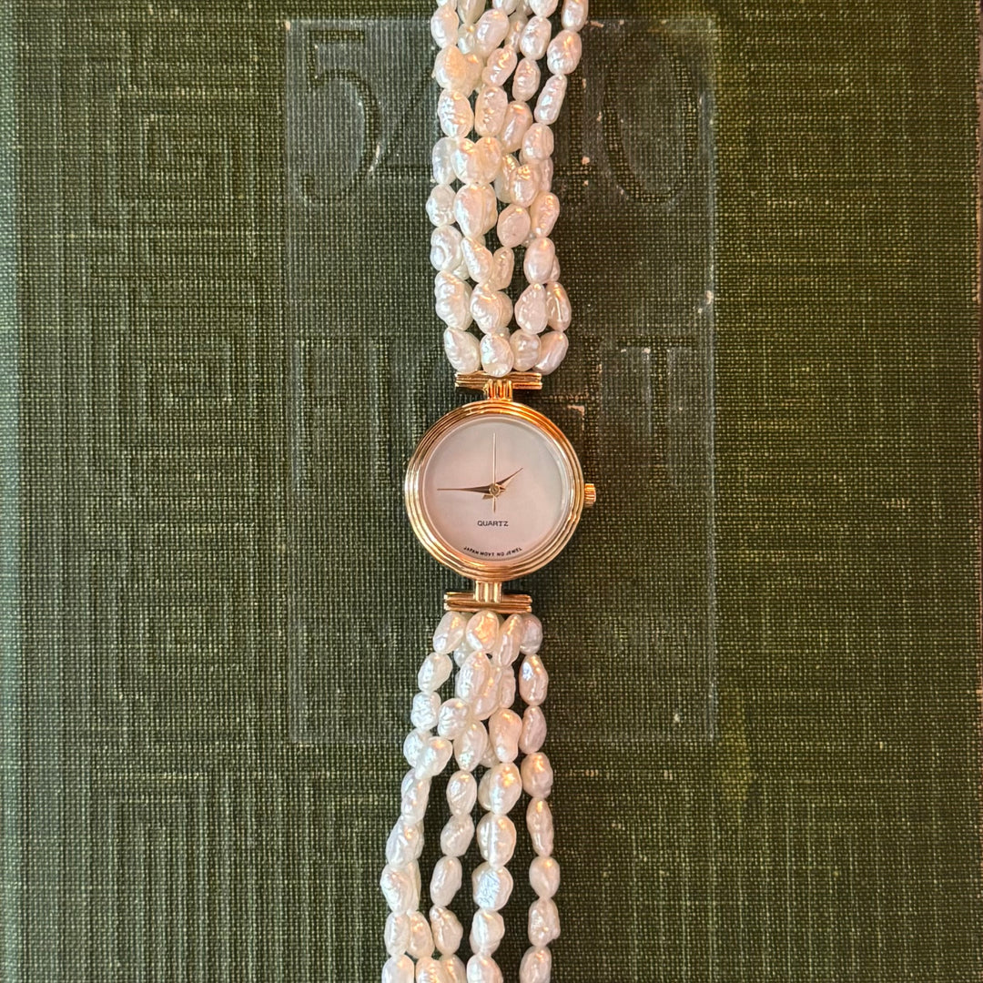 Gold Rice Bead Pearl Watch