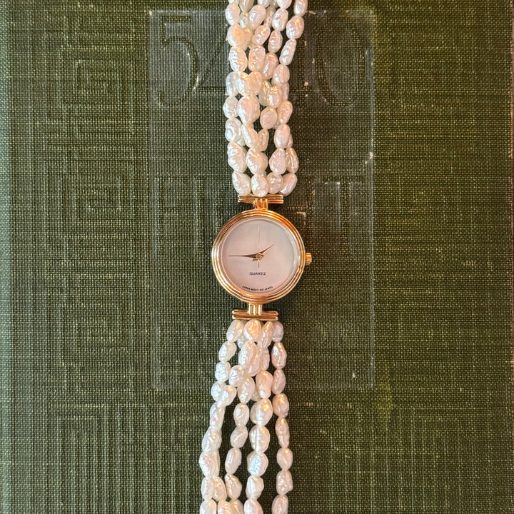 Gold Rice Bead Pearl Watch