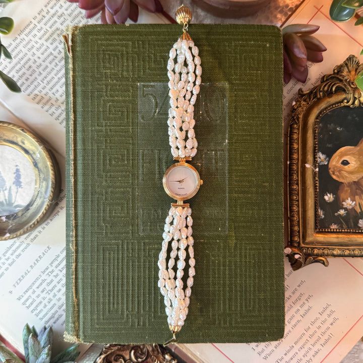 Gold Rice Bead Pearl Watch