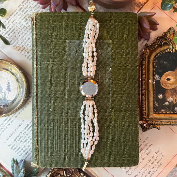 Gold Rice Bead Pearl Watch