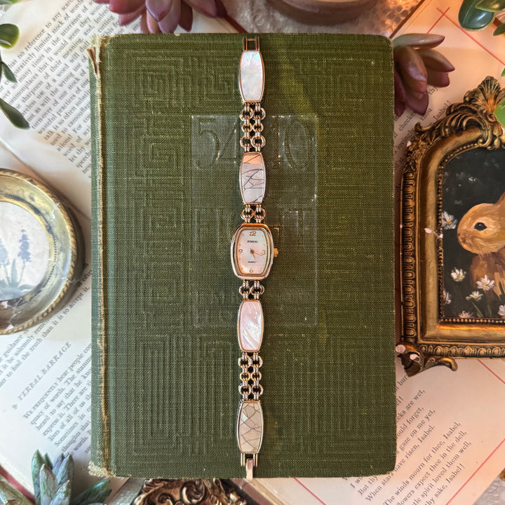 Gold Watch with Mother of Pearl Band