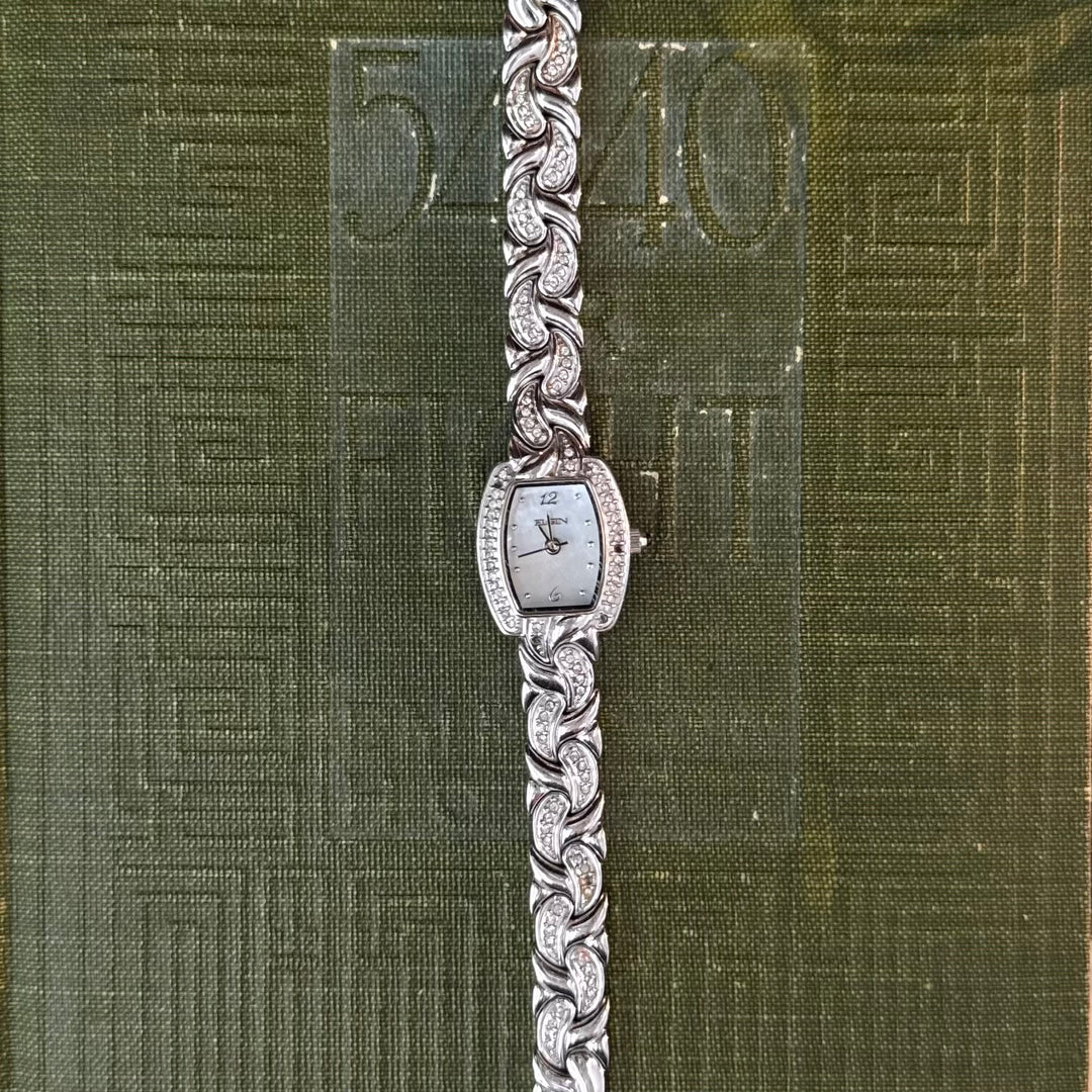Silver Watch with Rhinestones
