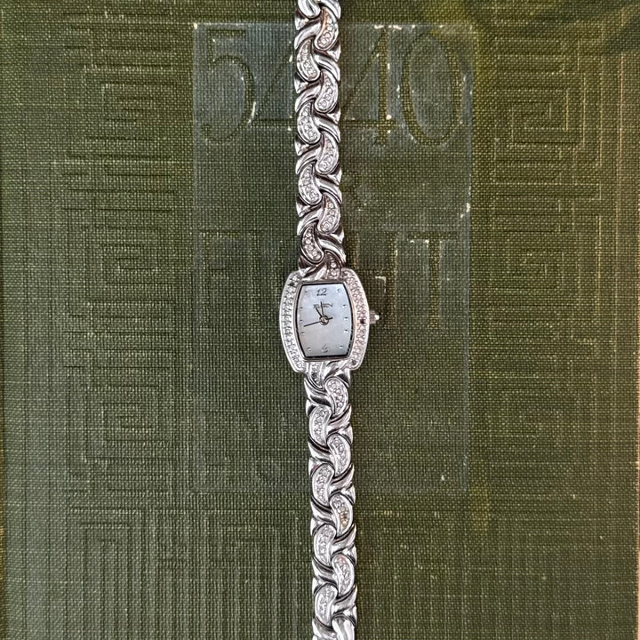 Silver Watch with Rhinestones