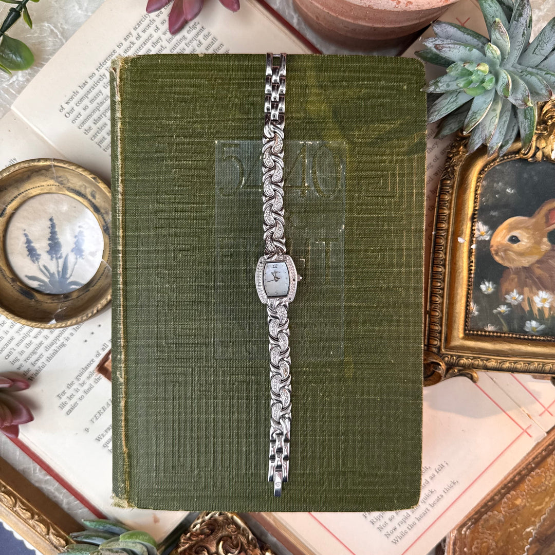 Silver Watch with Rhinestones