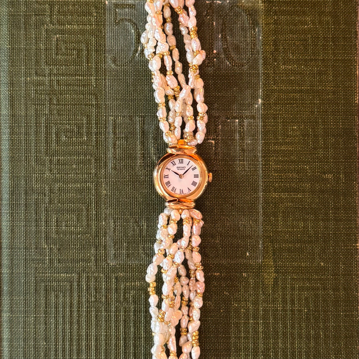 Gold Handmade Pearl String Watch