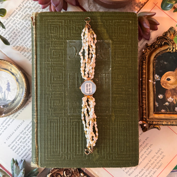 Gold Handmade Pearl String Watch