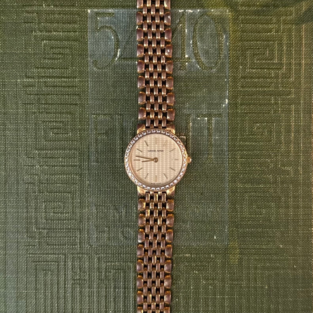 Gold Watch with Rhinestones
