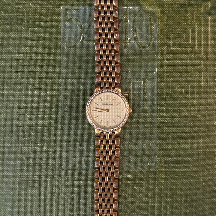 Gold Watch with Rhinestones