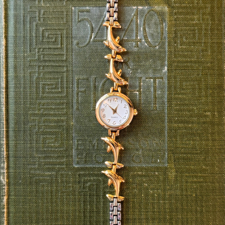Two Tone Gold dolphin Watch