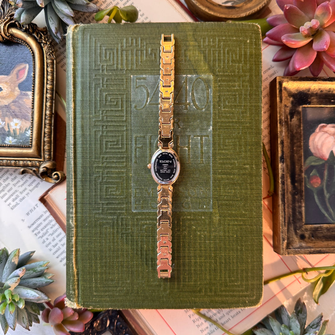 Gold Watch with Rhinestones