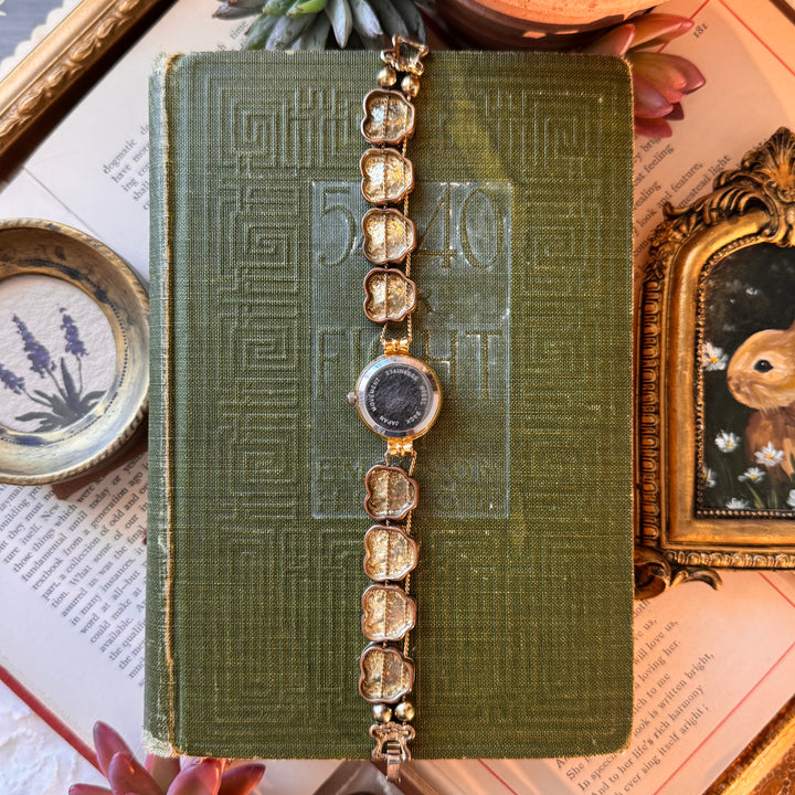 Gold Rare Pansy Charm Watch