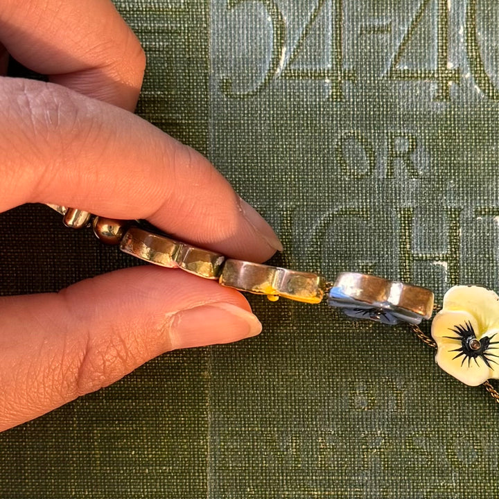 Gold Rare Pansy Charm Watch