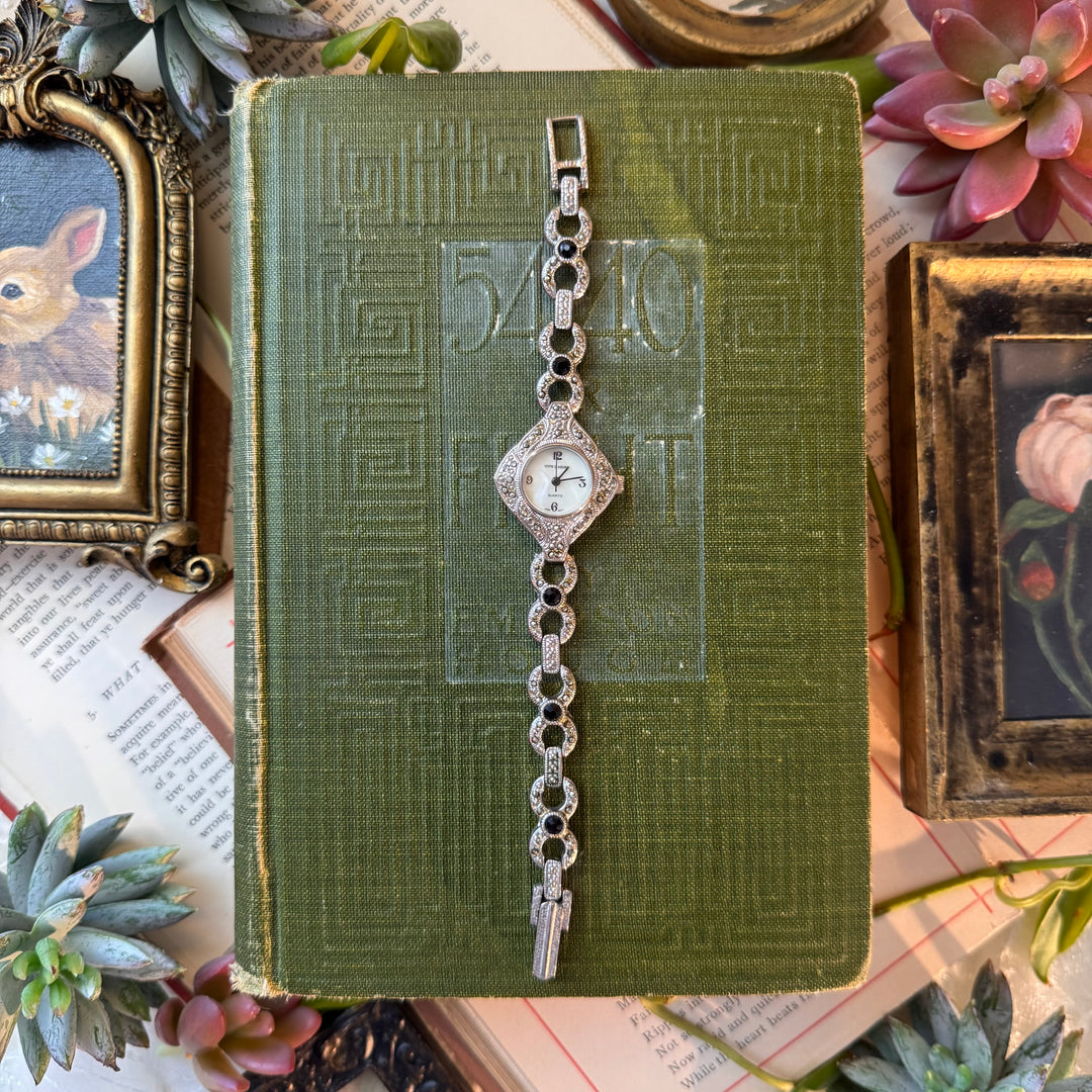 Silver Watch with Rhinestones