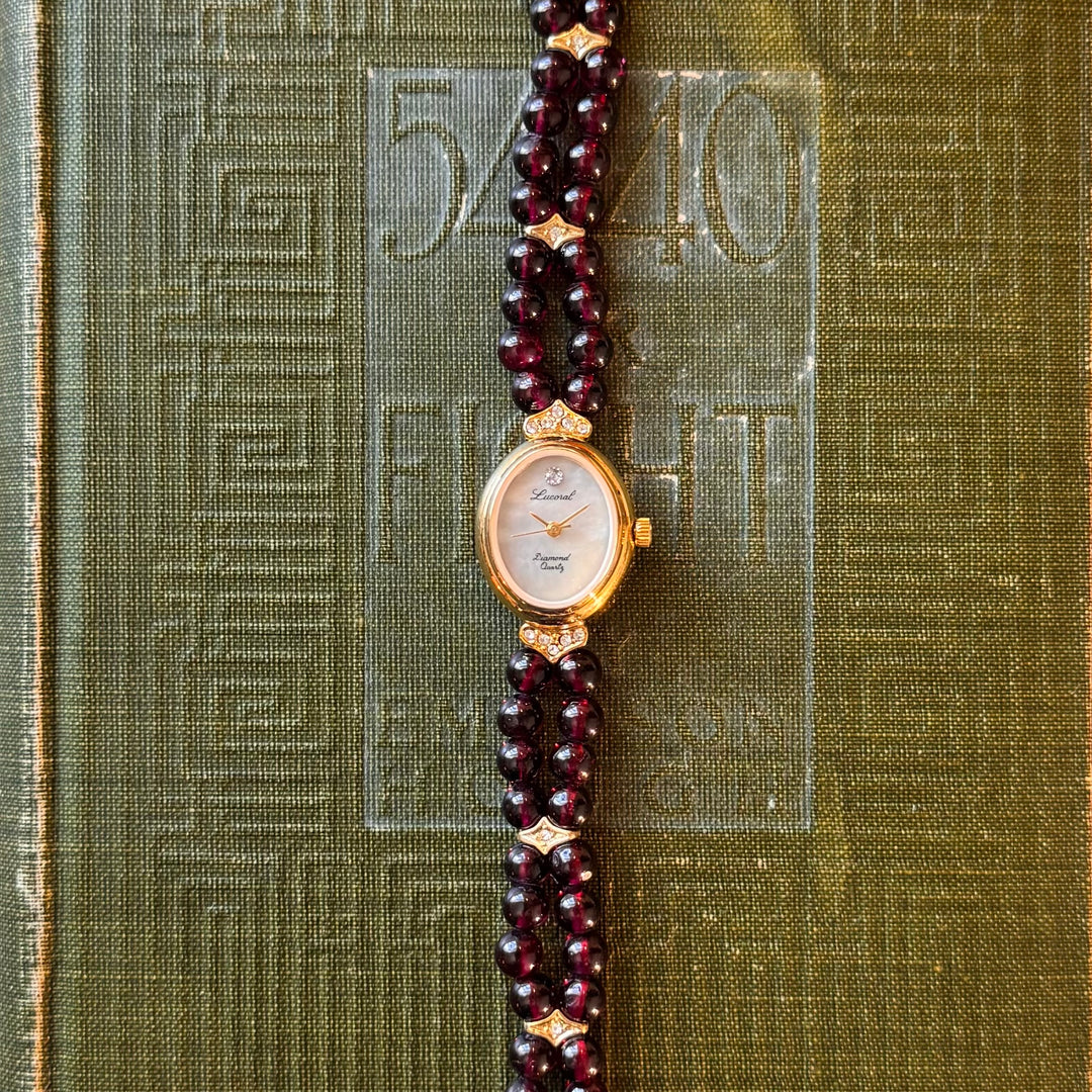 Gold Watch with Beads